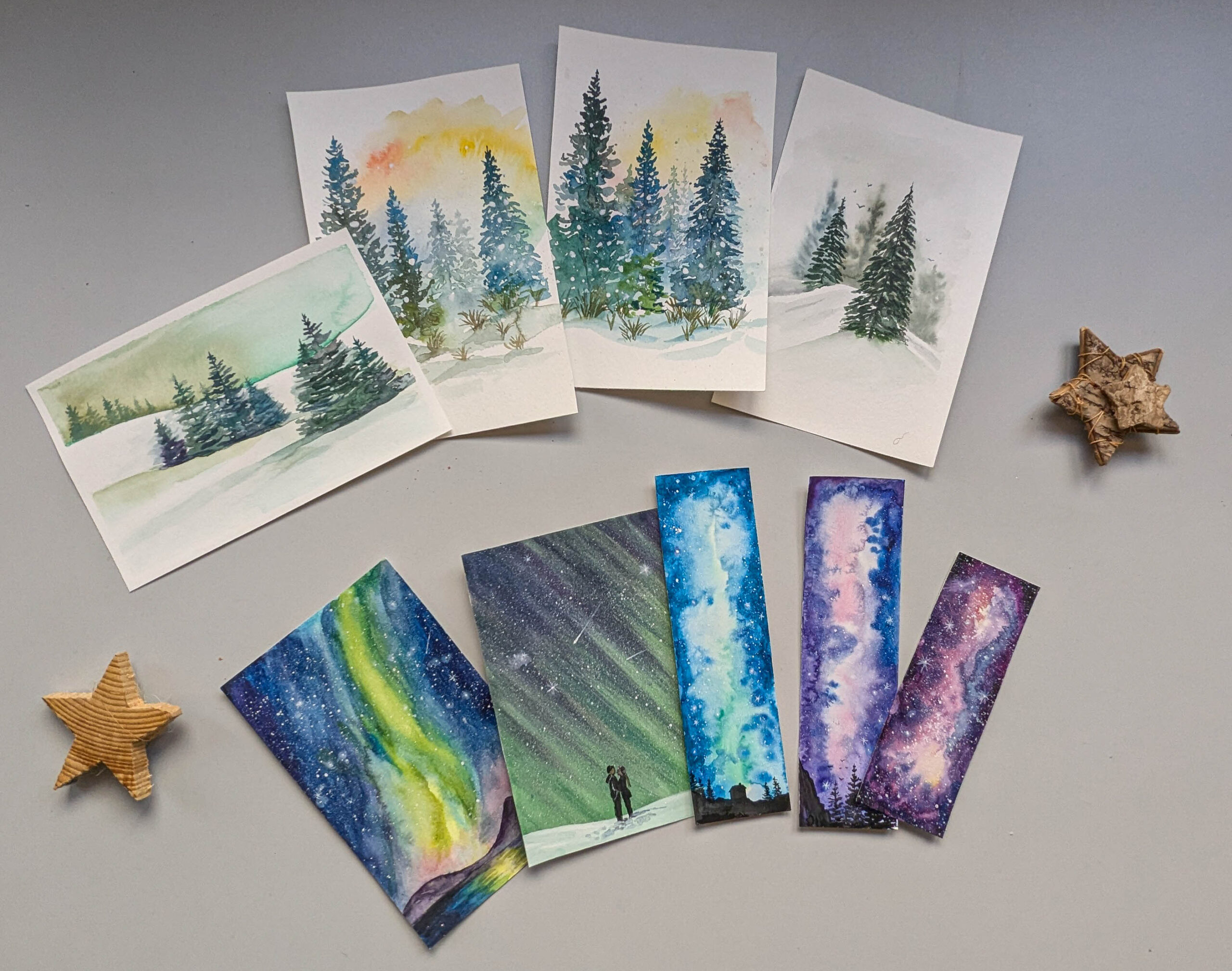 Aquarell Karten für die ComicCon