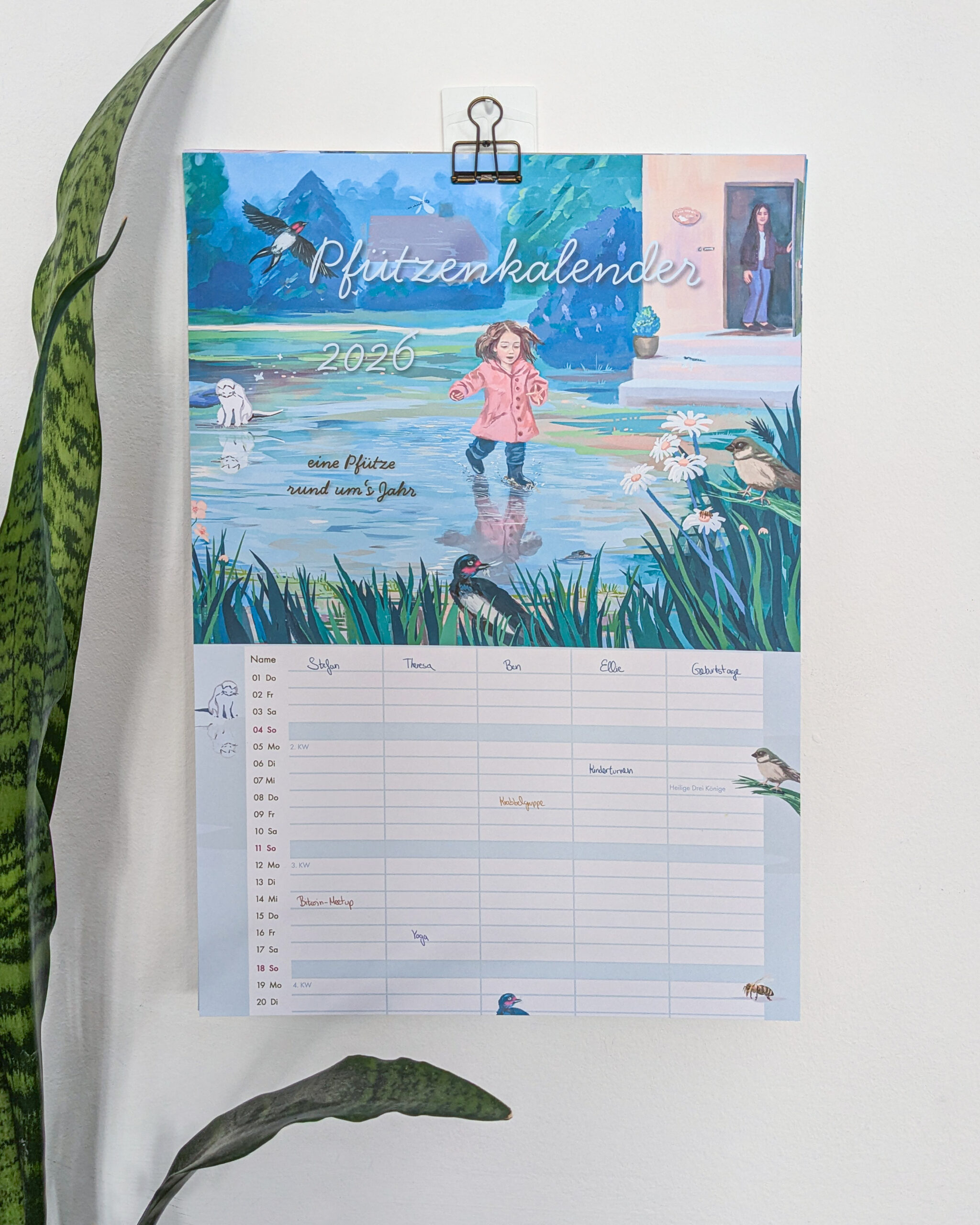 Pfuetzenkalender, Familienkalender, 2026